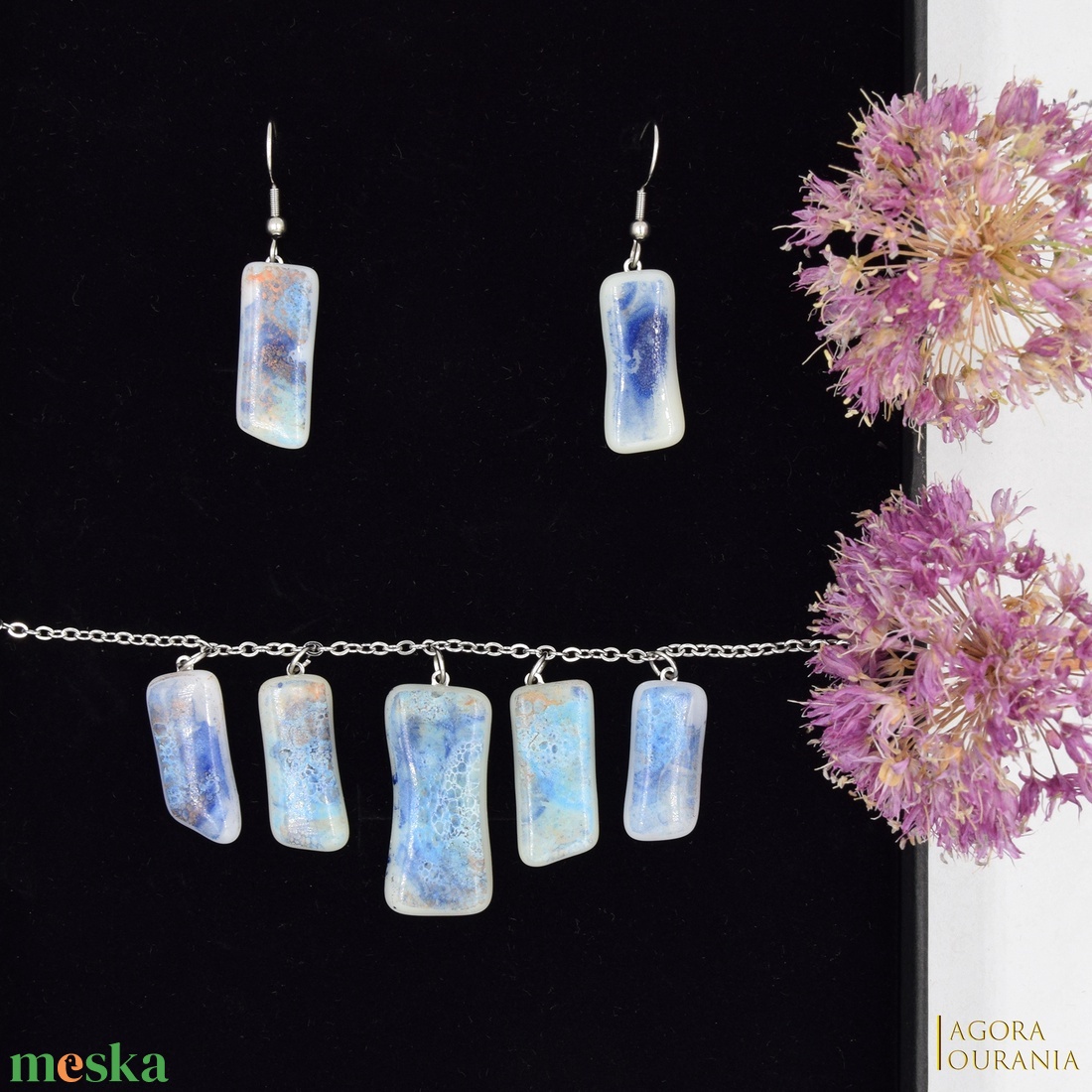 IKEBANA-DO FUSING ÜVEGÉKSZER NO. 28 - ékszer - ékszerszett - Meska.hu