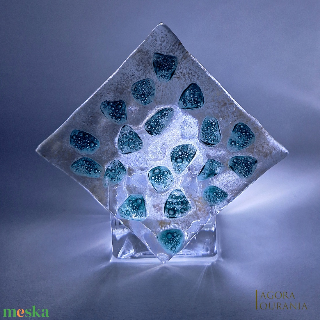 KARÁCSONY fa ÜNNEP üveg MÉCSES TARTÓ No. 98 - otthon & életmód - gyertya, illat, aroma - mécses és mécsestartó - Meska.hu