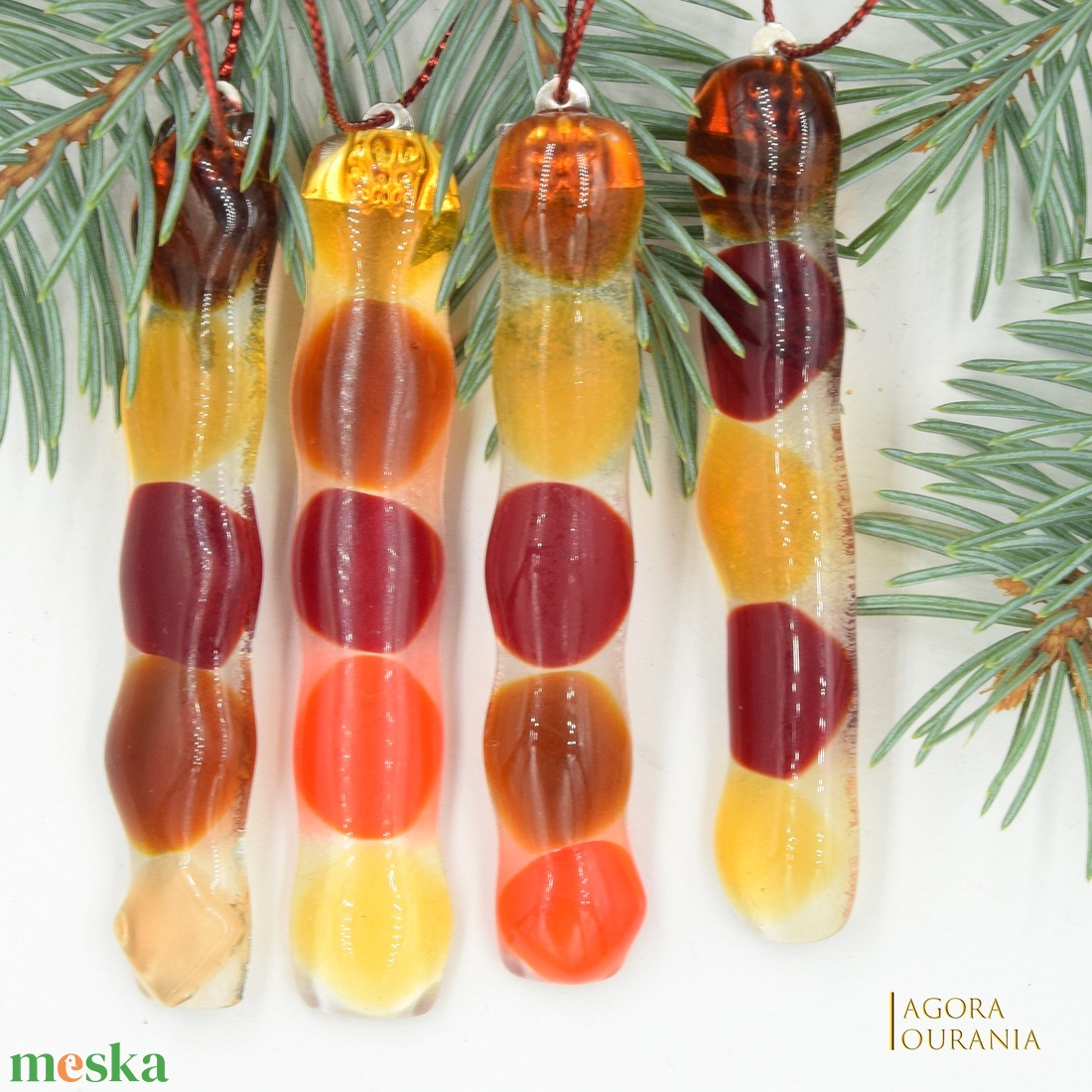 KARÁCSONYfa DÍSZ üveg ÜNNEP No. 94 - karácsony - karácsonyi lakásdekoráció - karácsonyfadíszek - Meska.hu