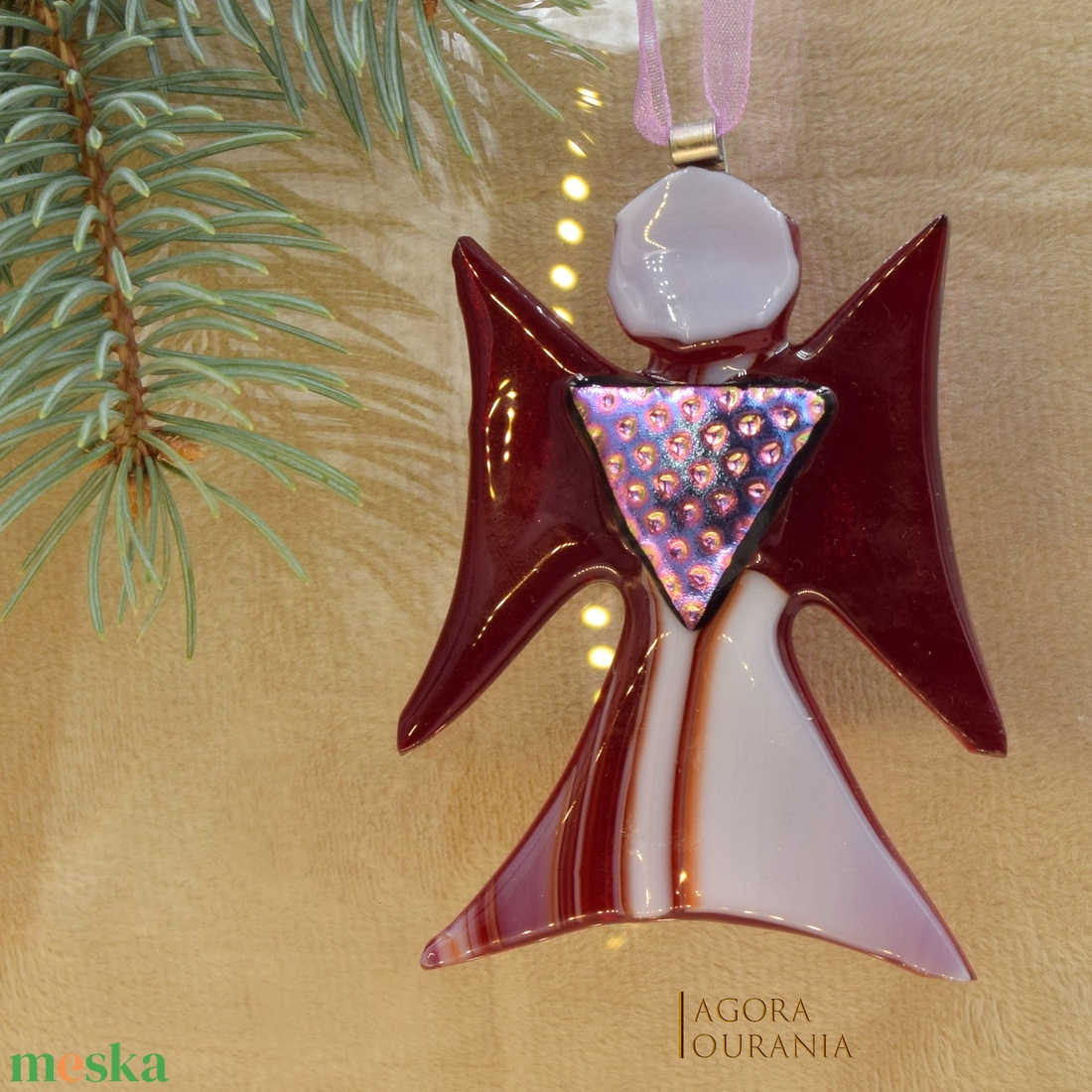 KARÁCSONYfa DÍSZ üveg ÜNNEP No. 93 - karácsony - karácsonyi lakásdekoráció - karácsonyfadíszek - Meska.hu