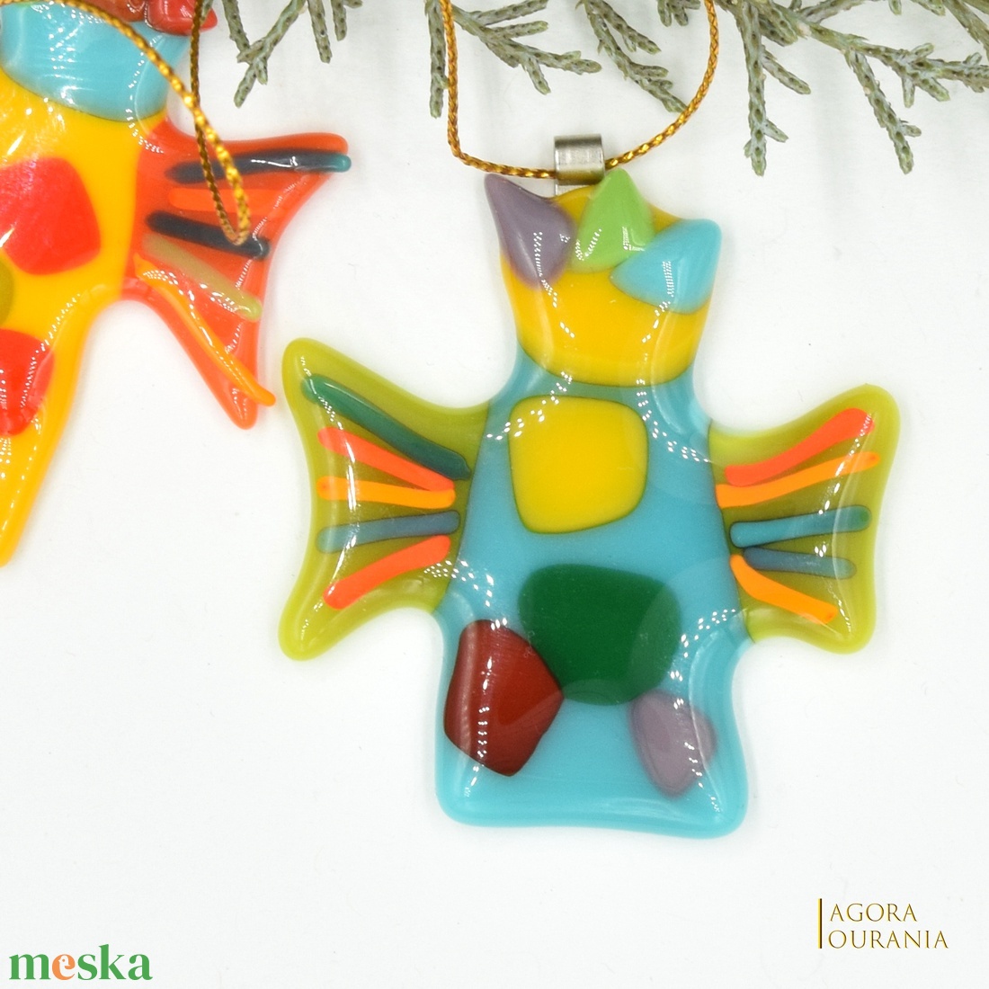 KARÁCSONYfa DÍSZ üveg ÜNNEP No. 81 - karácsony - karácsonyi lakásdekoráció - karácsonyfadíszek - Meska.hu