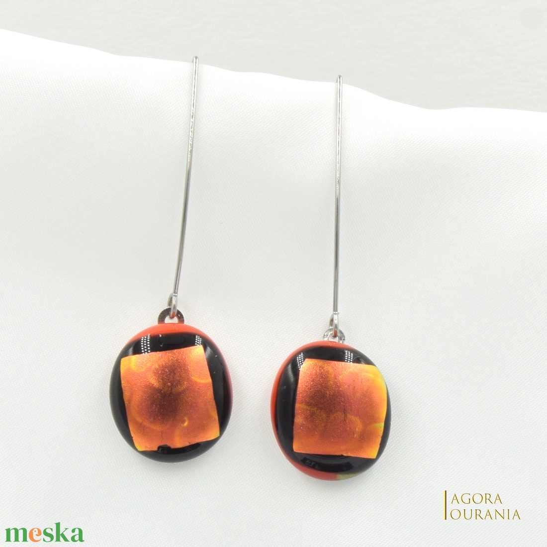 DICHROIC FUSING ÜVEGÉKSZER NO. 20 - ékszer - fülbevaló - lógó fülbevaló - Meska.hu