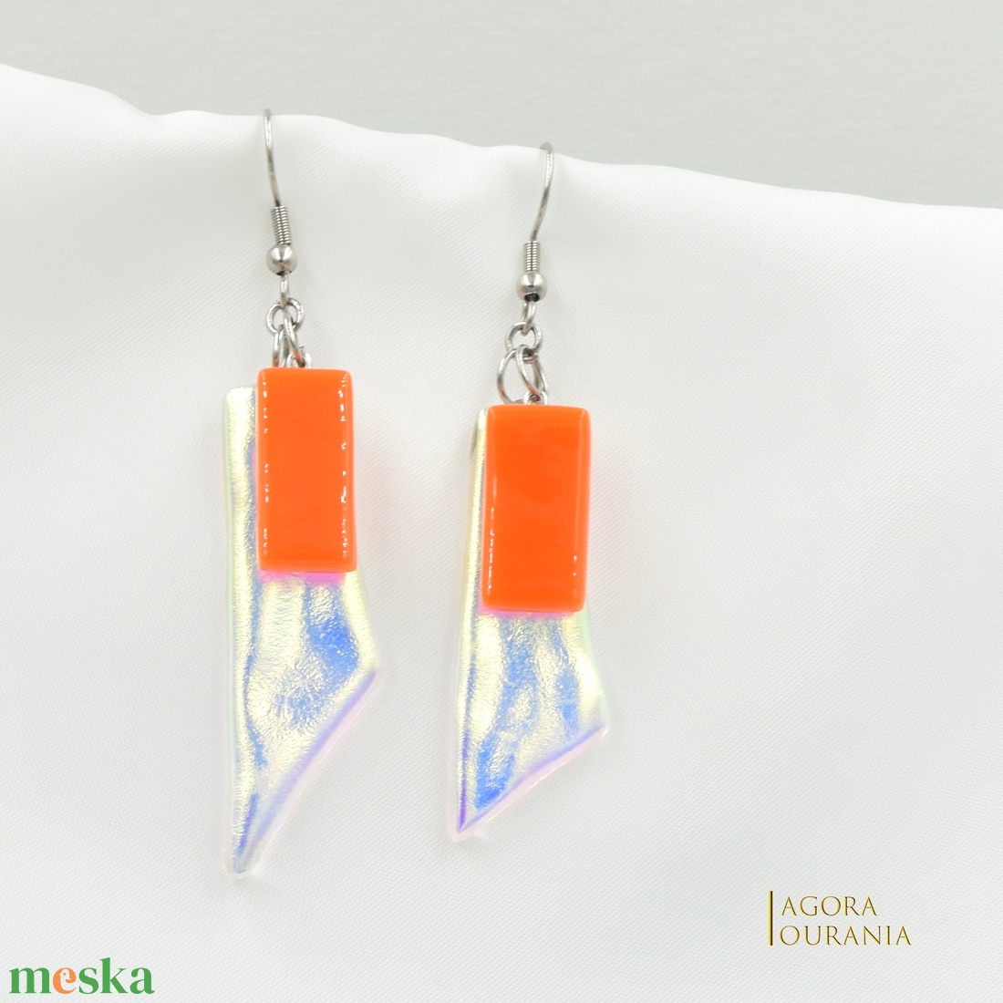 DICHROIC FUSING ÜVEGÉKSZER NO. 11 - ékszer - fülbevaló - lógó fülbevaló - Meska.hu