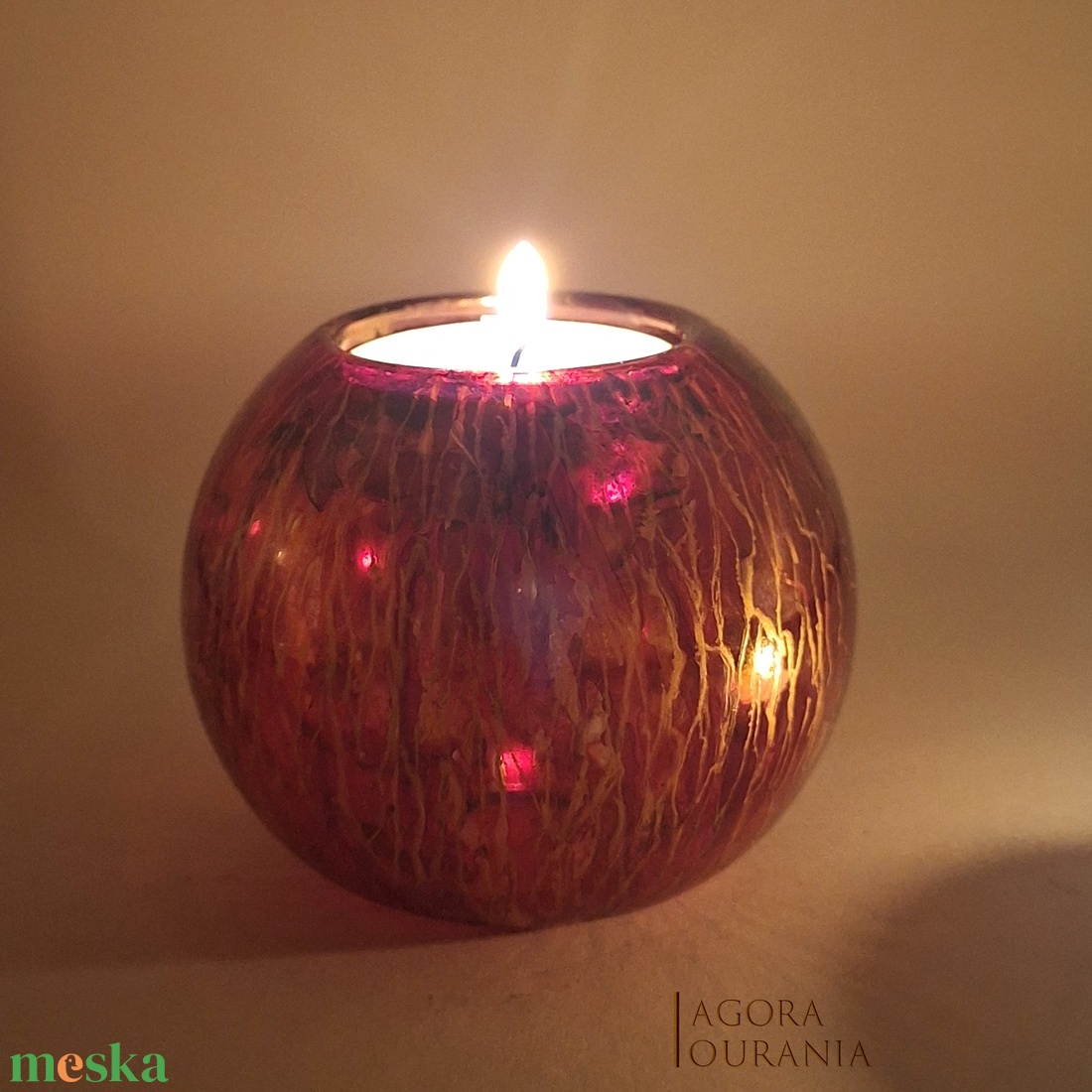 KARÁCSONY fa ÜNNEP üveg MÉCSES TARTÓ No. 81 - otthon & életmód - gyertya, illat, aroma - mécses és mécsestartó - Meska.hu