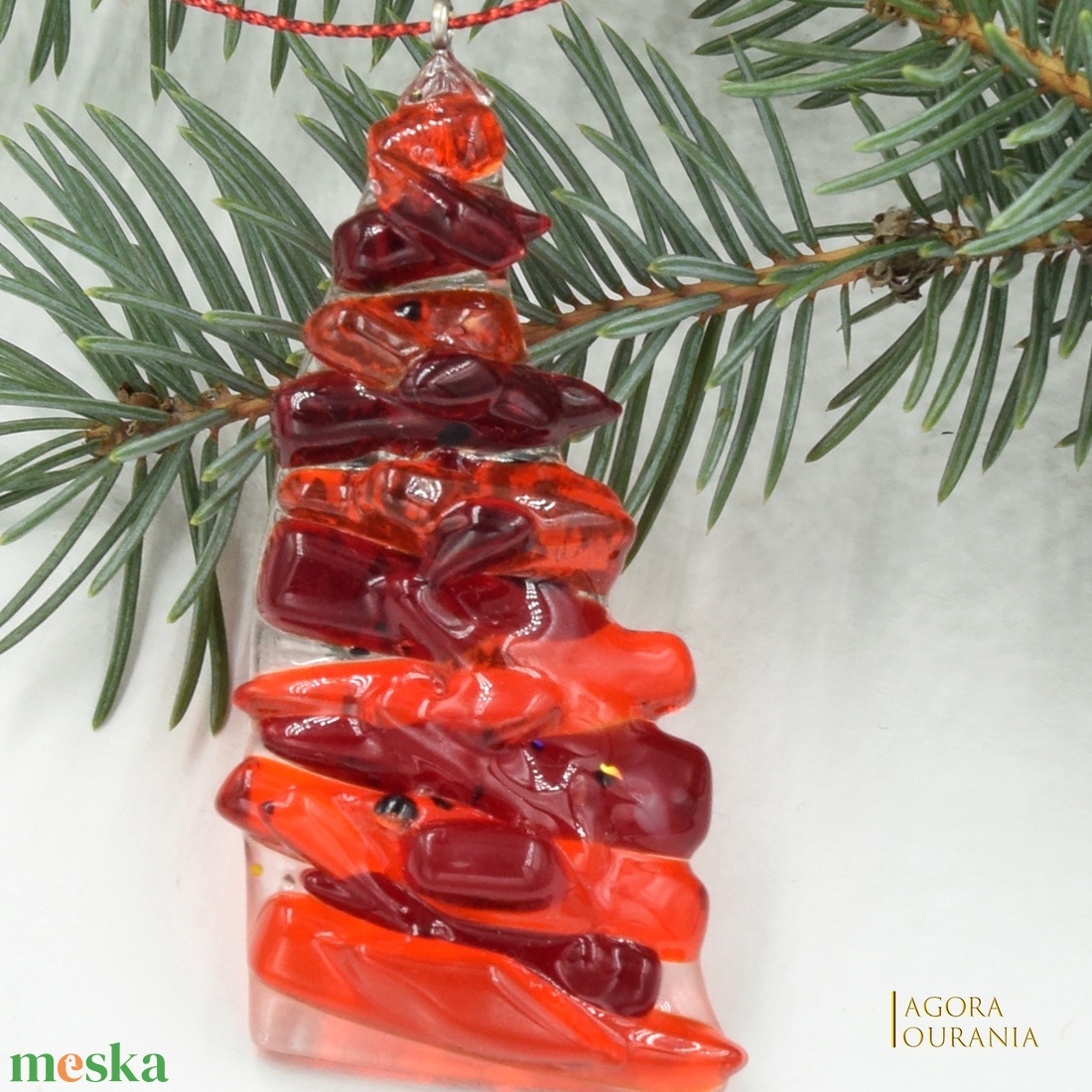 KARÁCSONYfa DÍSZ üveg ÜNNEP No. 94 - karácsony - karácsonyi lakásdekoráció - karácsonyfadíszek - Meska.hu