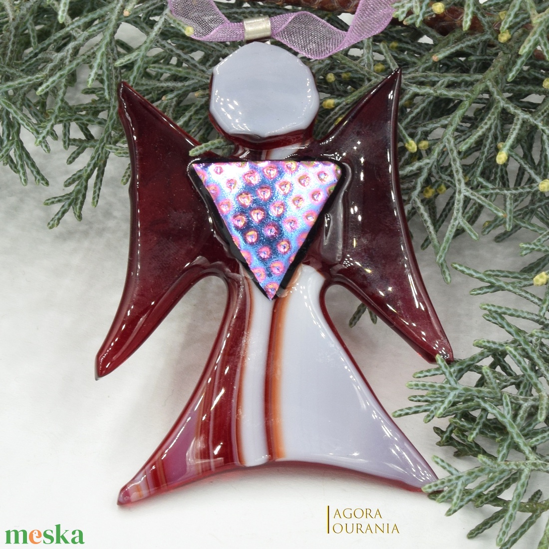 KARÁCSONYfa DÍSZ üveg ÜNNEP No. 93 - karácsony - karácsonyi lakásdekoráció - karácsonyfadíszek - Meska.hu