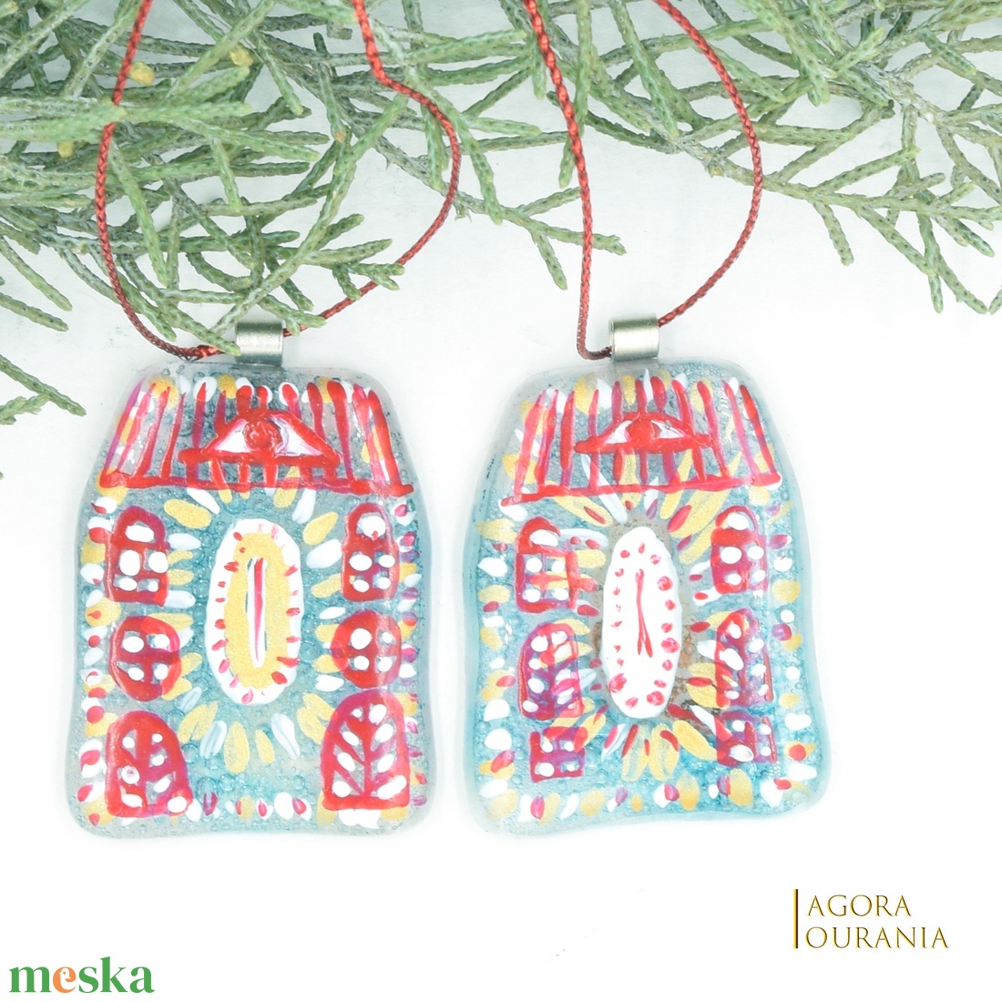 KARÁCSONYfa DÍSZ üveg ÜNNEP No. 55 - karácsony - karácsonyi lakásdekoráció - karácsonyfadíszek - Meska.hu