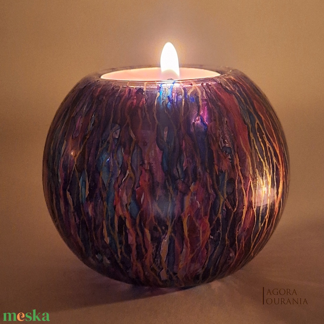 KARÁCSONY fa ÜNNEP üveg MÉCSES TARTÓ No. 83 - otthon & életmód - gyertya, illat, aroma - mécses és mécsestartó - Meska.hu