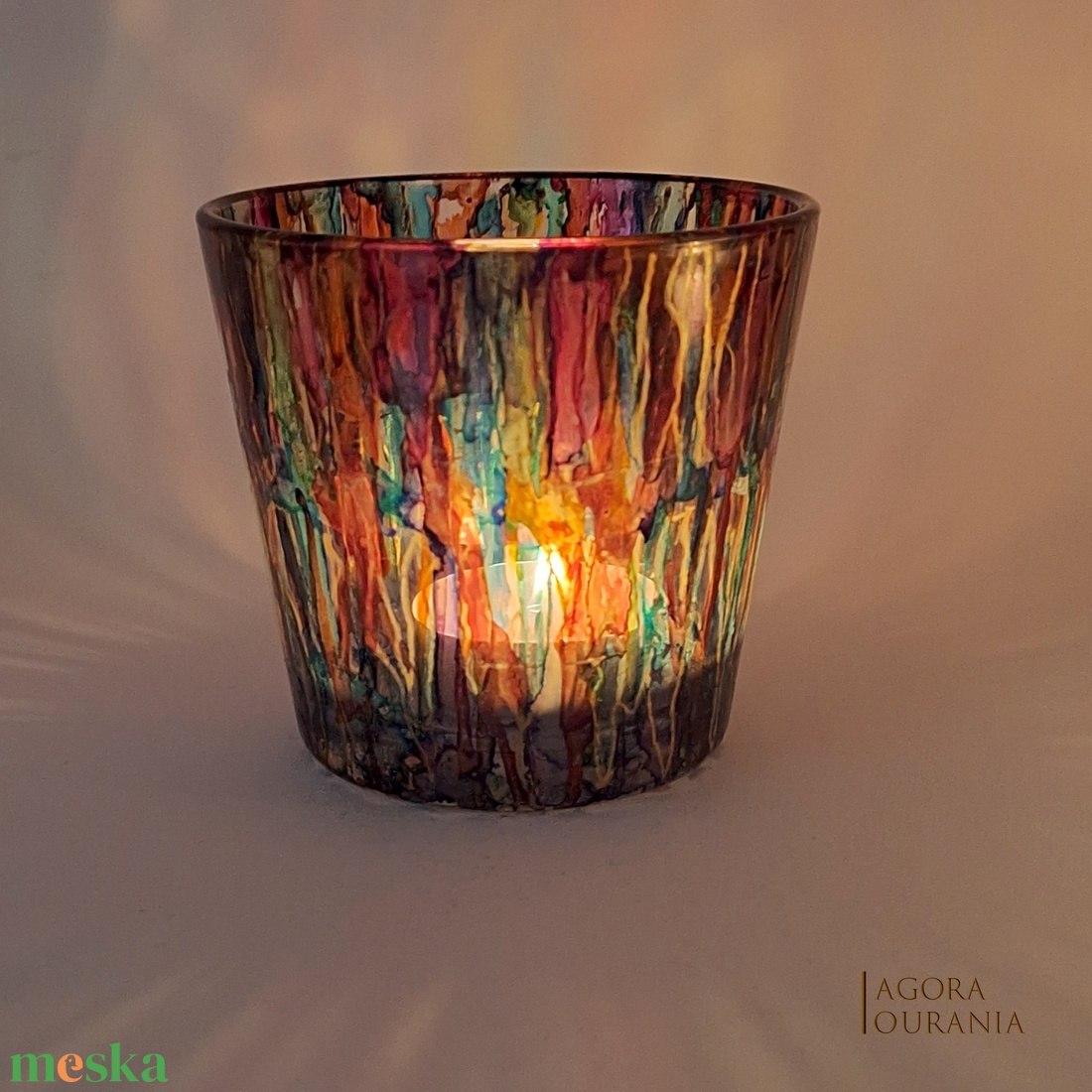 KARÁCSONY fa ÜNNEP üveg MÉCSES TARTÓ No. 85 - otthon & életmód - gyertya, illat, aroma - mécses és mécsestartó - Meska.hu