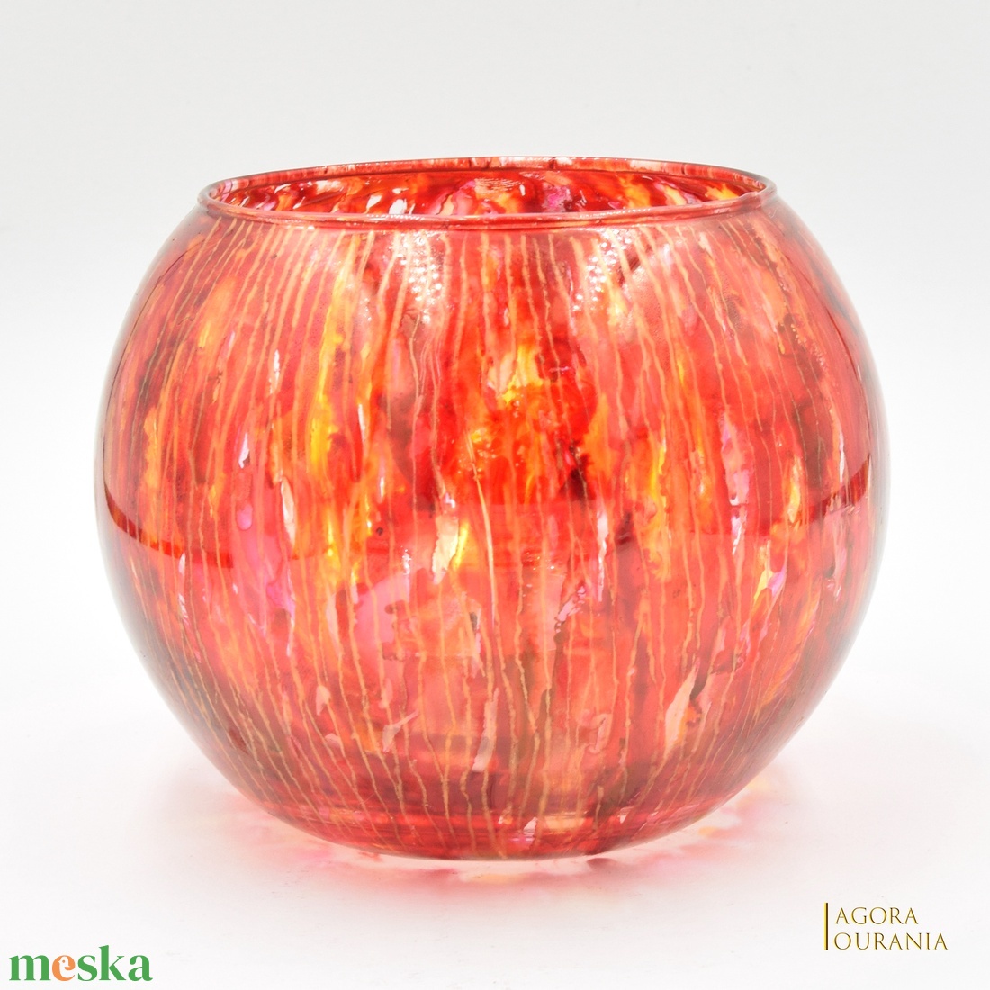 KARÁCSONY fa ÜNNEP üveg MÉCSES TARTÓ No. 84 - otthon & életmód - gyertya, illat, aroma - mécses és mécsestartó - Meska.hu