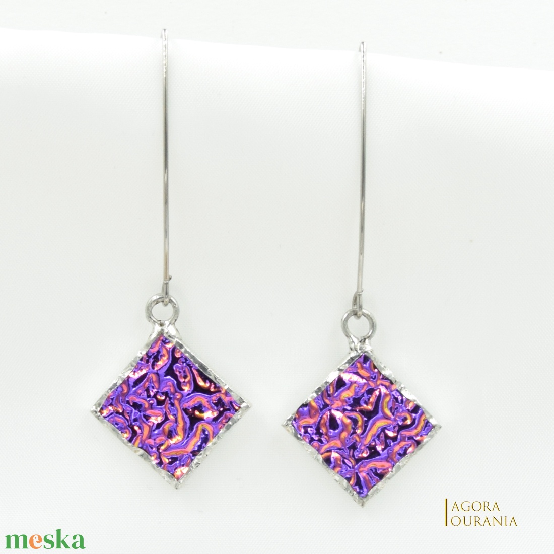 TIFFANY ÜVEGÉKSZER NO. 323 MINIMAL ART DESIGN - ékszer - fülbevaló - lógó fülbevaló - Meska.hu