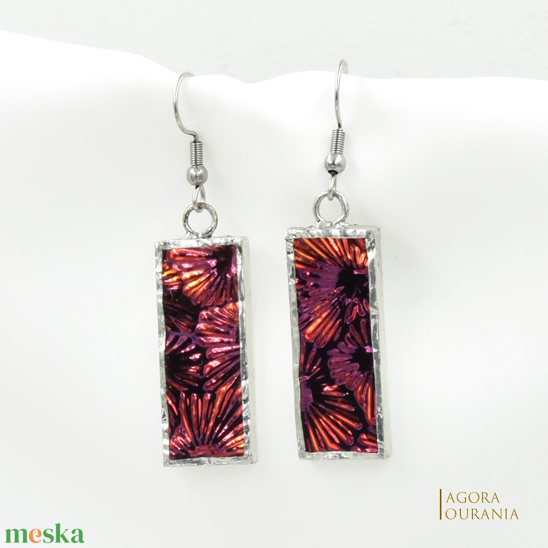 TIFFANY ÜVEGÉKSZER NO. 323 MINIMAL ART DESIGN - ékszer - fülbevaló - lógó fülbevaló - Meska.hu