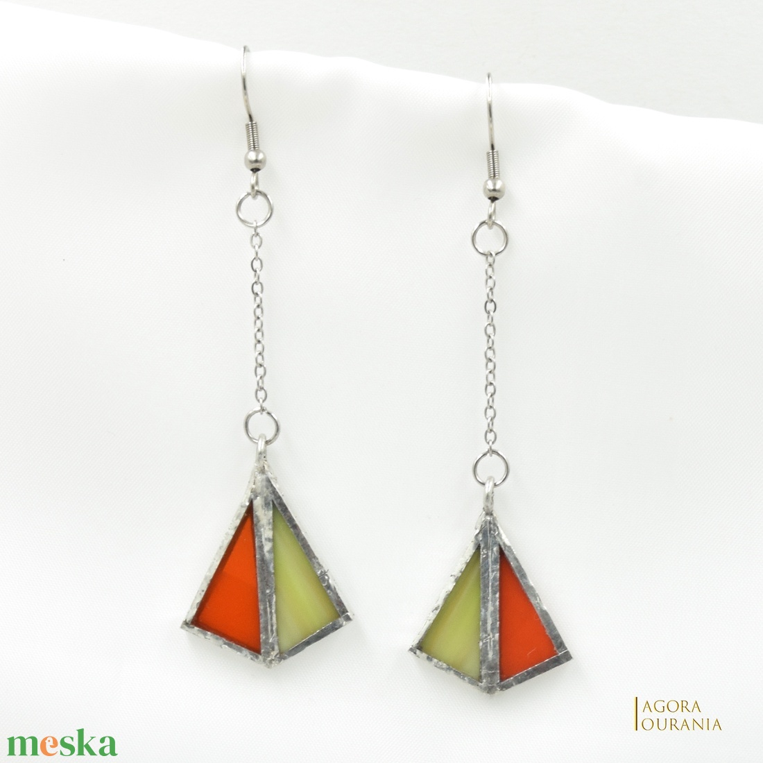 TIFFANY ÜVEGÉKSZER NO. 344 MINIMAL ART DESIGN - ékszer - fülbevaló - lógó fülbevaló - Meska.hu