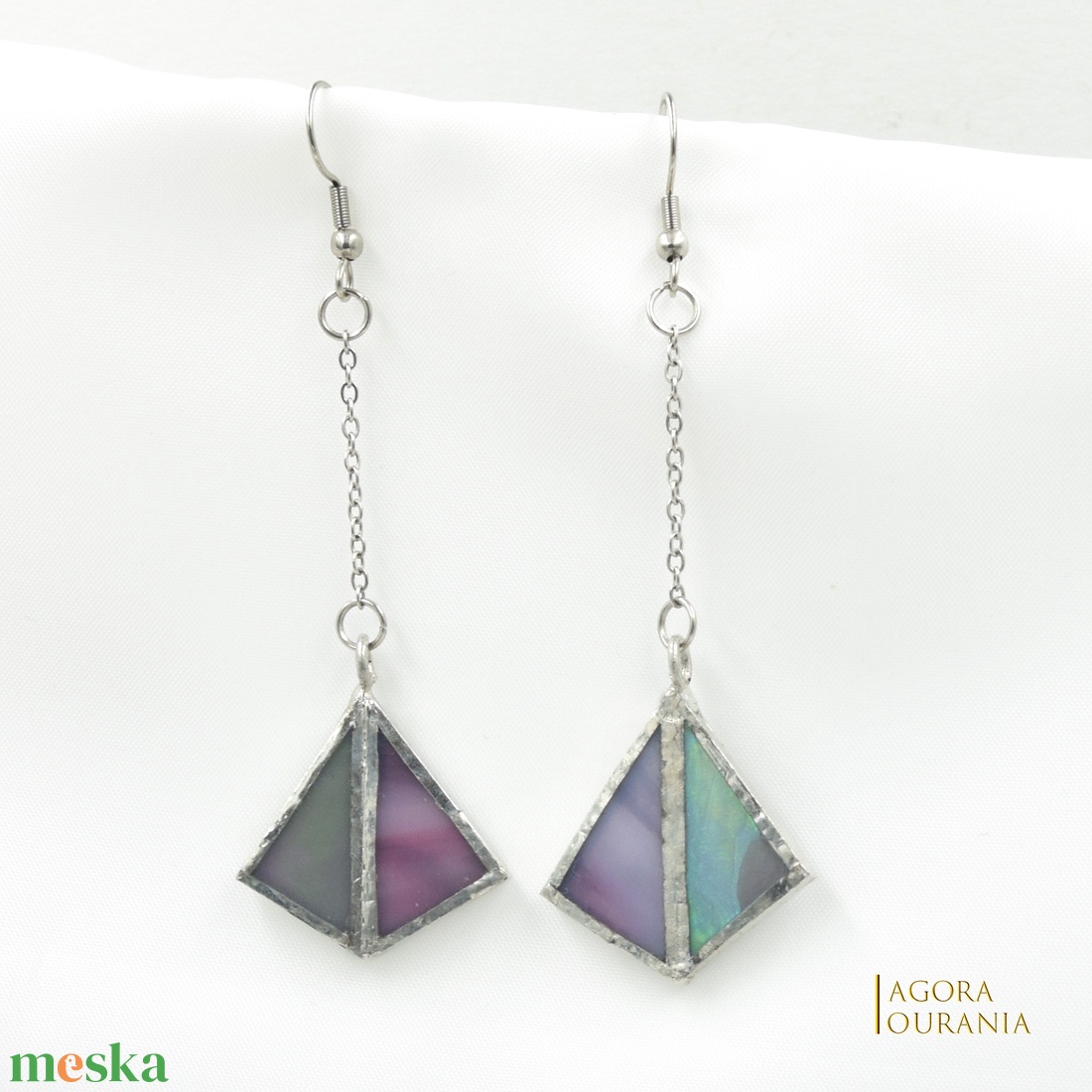 TIFFANY ÜVEGÉKSZER NO. 344 MINIMAL ART DESIGN - ékszer - fülbevaló - lógó fülbevaló - Meska.hu