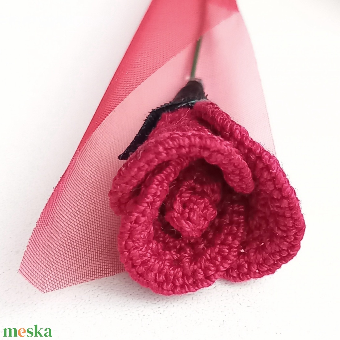 Horgolt csipke rózsa, 13cm, örök rózsa, rendelhető - otthon & életmód - dekoráció - virágdísz és tartó - csokor & virágdísz - Meska.hu