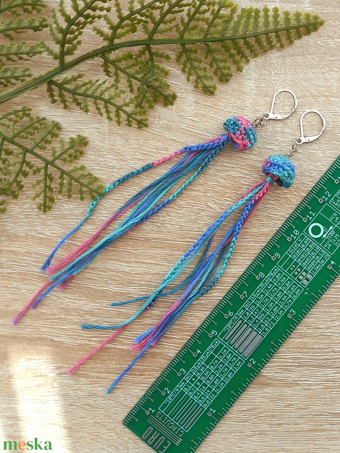 Extra hosszú medúza, nyugi füli - ékszer - fülbevaló - lógó fülbevaló - Meska.hu