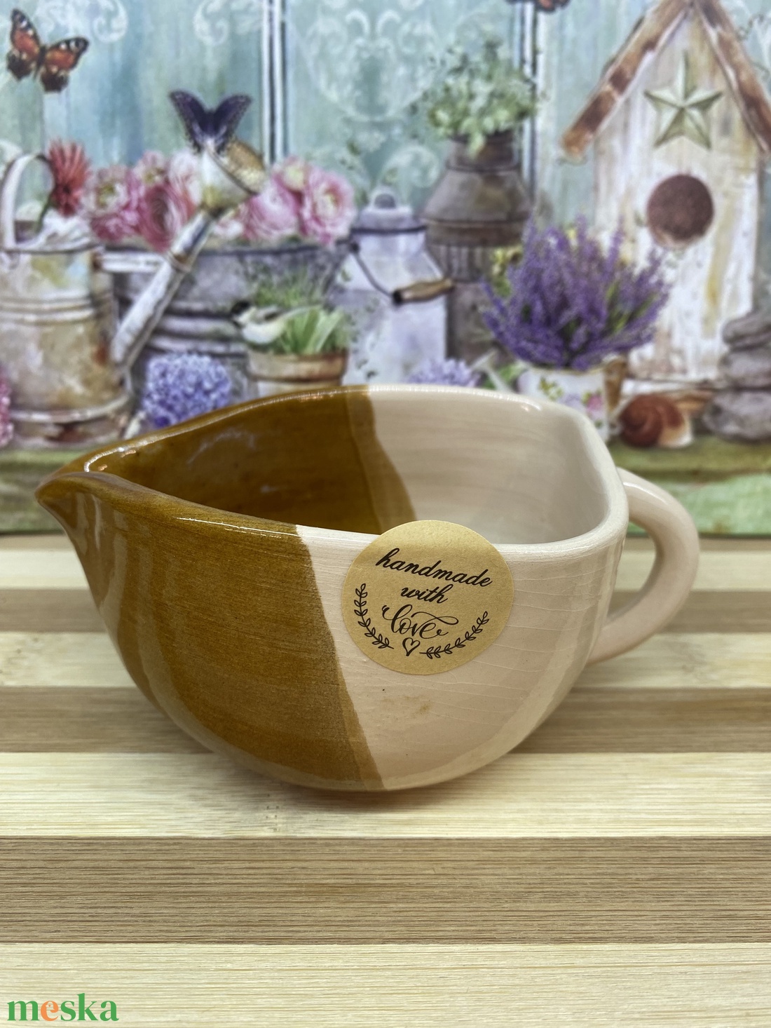 barna vajszínű kiöntő - otthon & életmód - konyhafelszerelés, tálalás - tálalás - bögre & csésze - Meska.hu