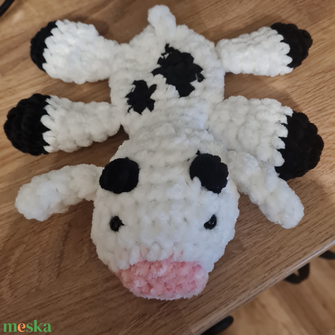 Horgolt tehén alvóka  - baba - mama - baba játékok - szundikendő, alvóka - Meska.hu
