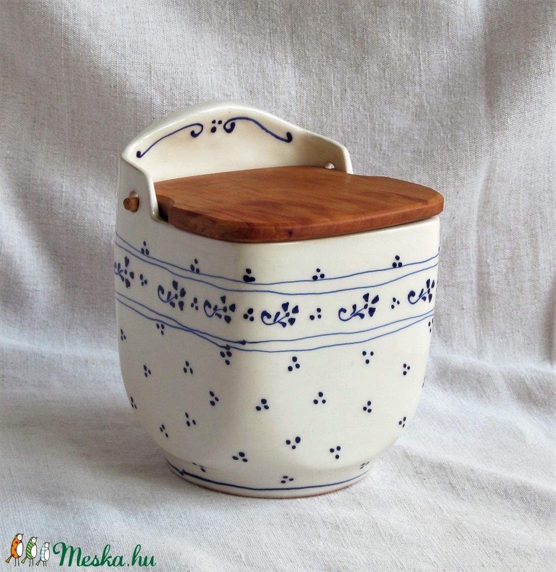 Kerámia sótartó körtefa fedéllel -  - Meska.hu