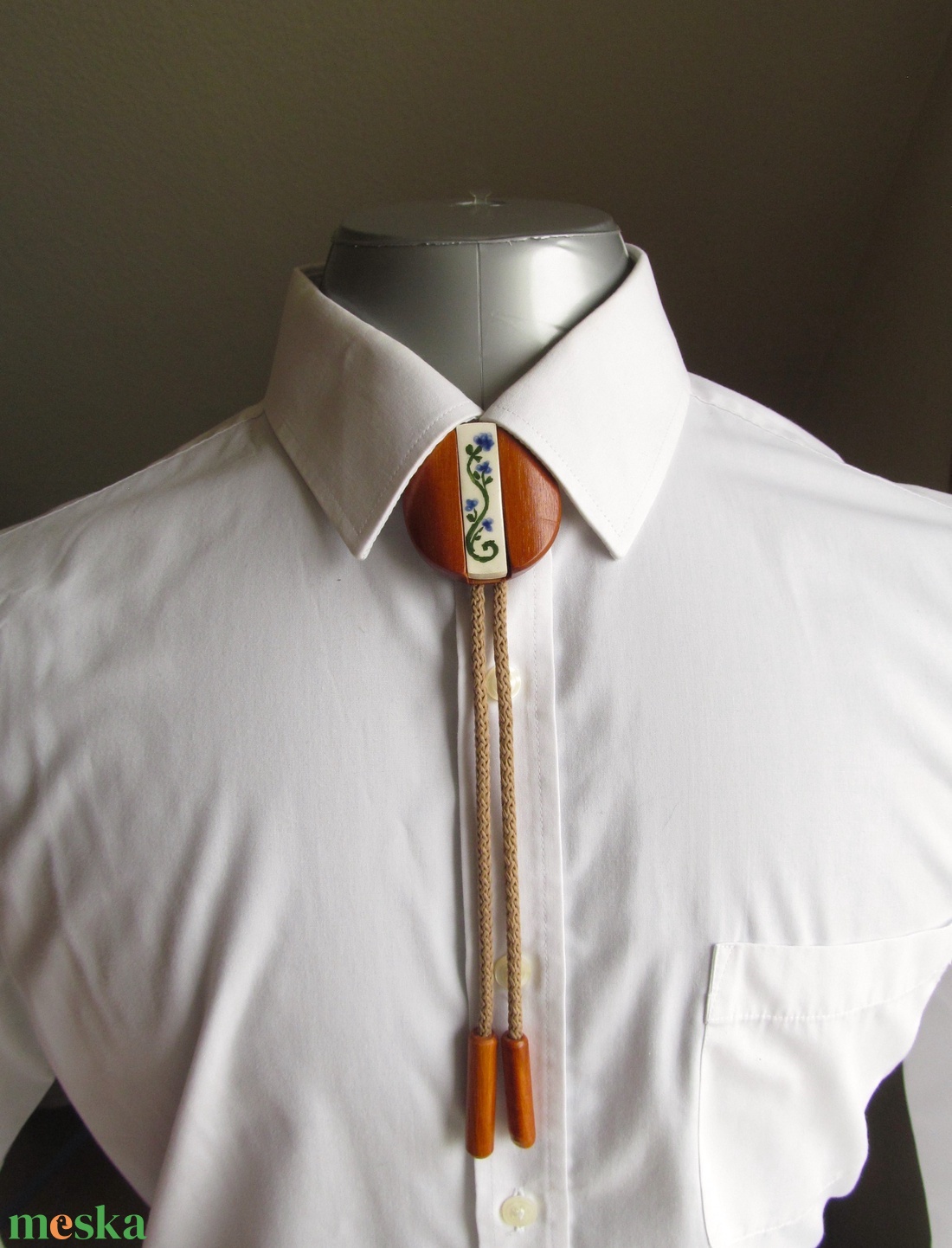 Bolo nyakkendő, kék virágos - ruha & divat - férfi ruha - nyakkendő - Meska.hu