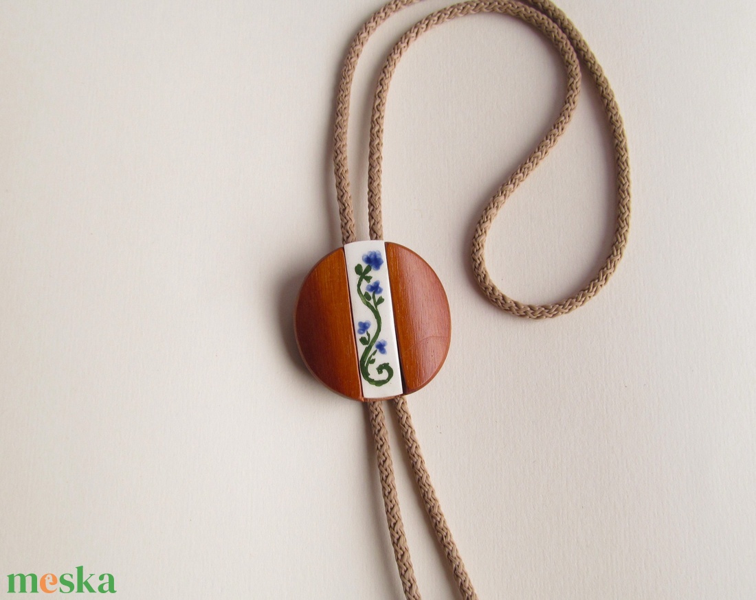 Bolo nyakkendő, kék virágos - ruha & divat - férfi ruha - nyakkendő - Meska.hu