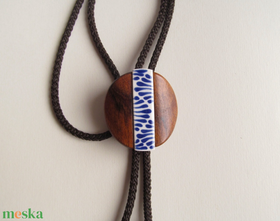 Bolo nyakkendő, kék írókás - ruha & divat - férfi ruha - nyakkendő - Meska.hu