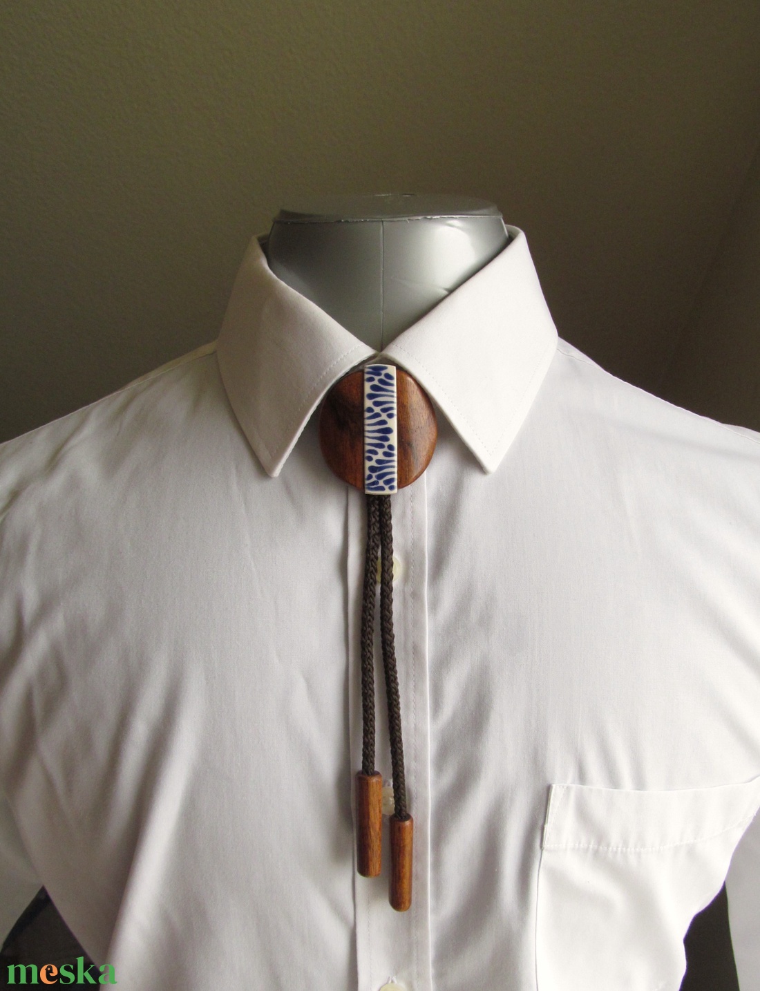 Bolo nyakkendő, kék írókás - ruha & divat - férfi ruha - nyakkendő - Meska.hu