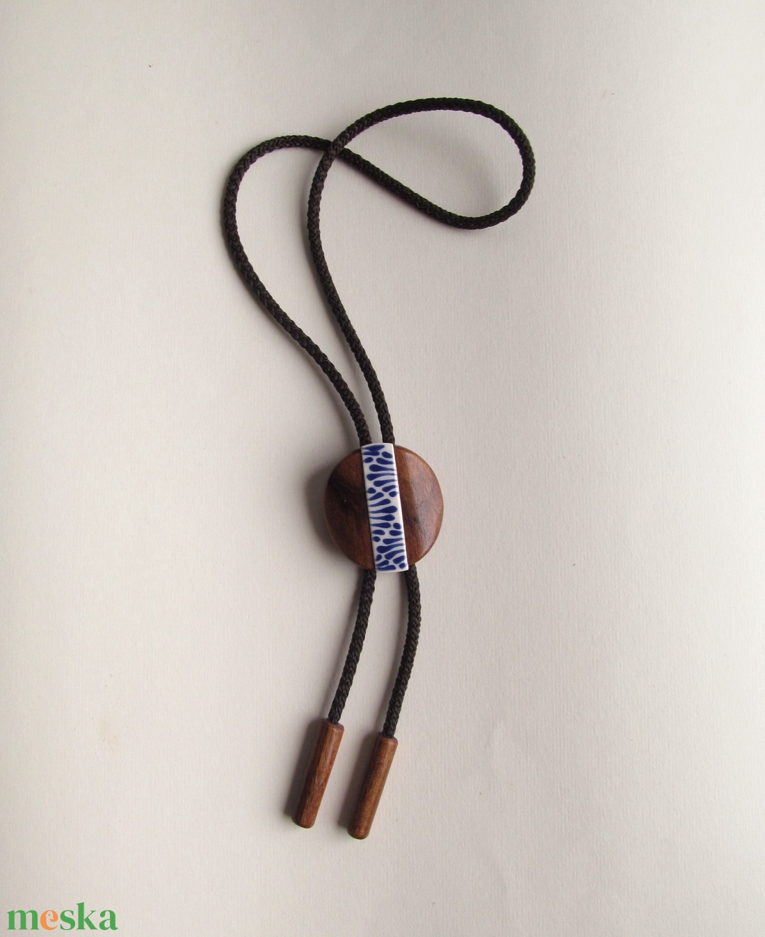 Bolo nyakkendő, kék írókás - ruha & divat - férfi ruha - nyakkendő - Meska.hu