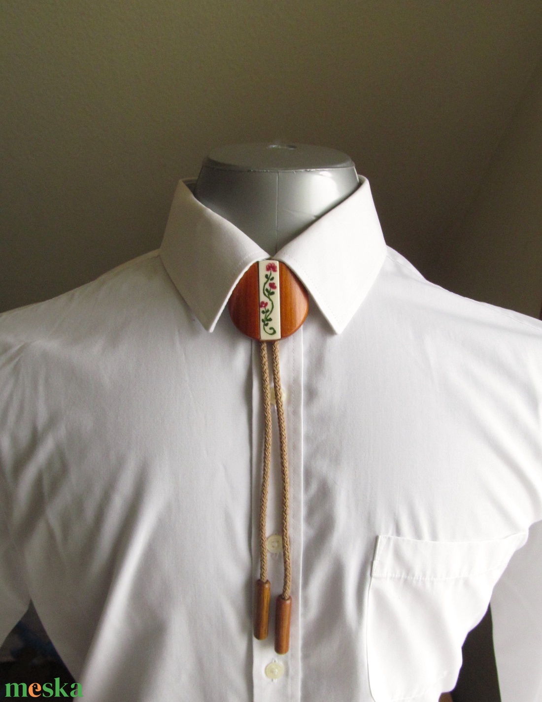 Bolo nyakkendő, rózsaszín virágos - ruha & divat - férfi ruha - nyakkendő - Meska.hu