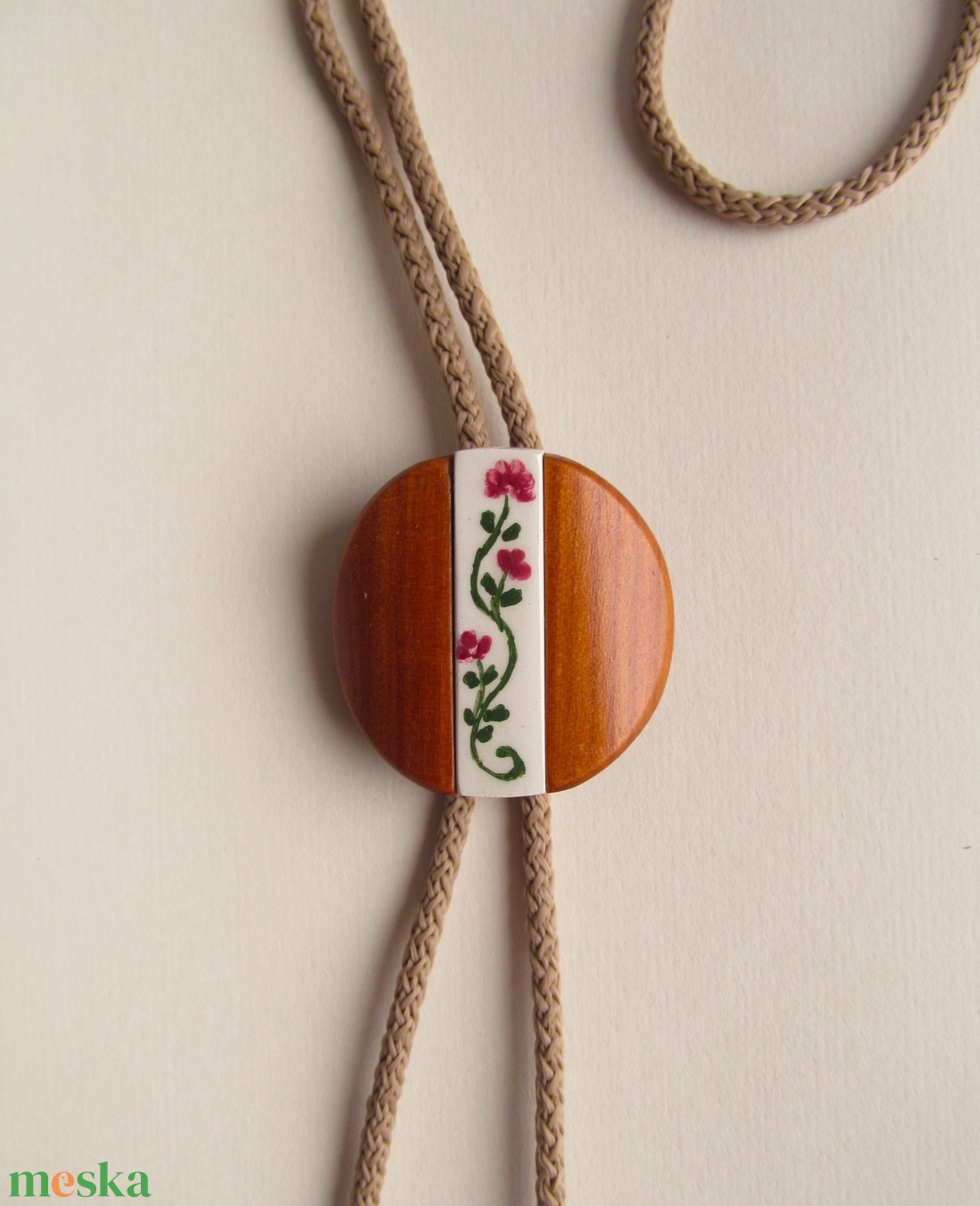 Bolo nyakkendő, rózsaszín virágos - ruha & divat - férfi ruha - nyakkendő - Meska.hu