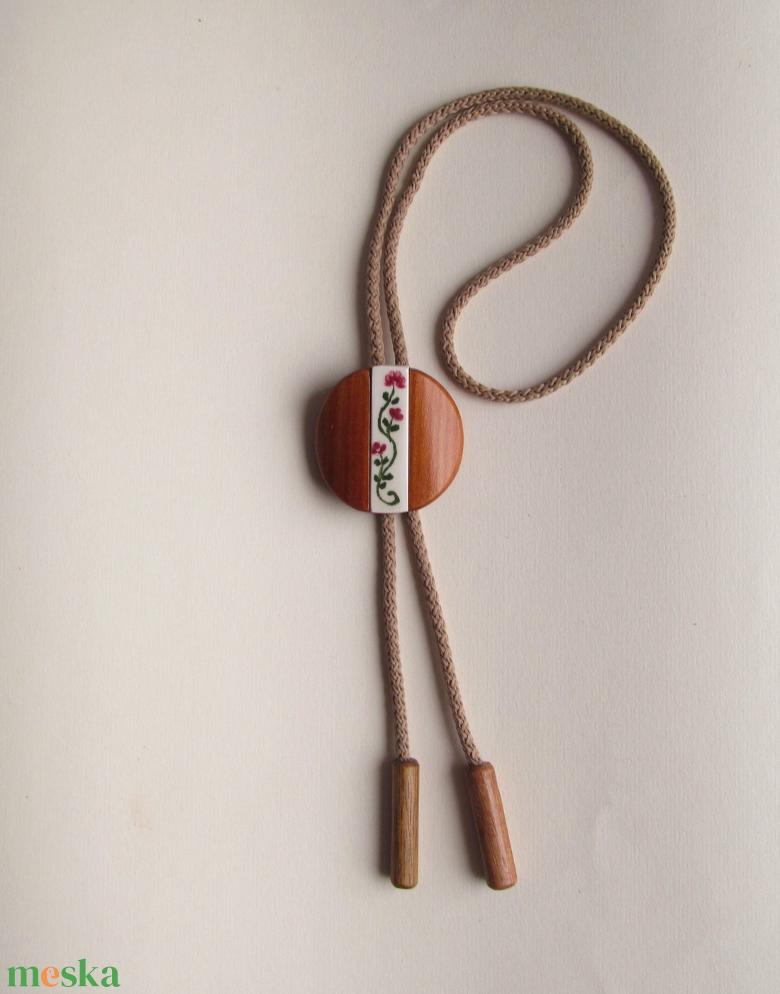 Bolo nyakkendő, rózsaszín virágos - ruha & divat - férfi ruha - nyakkendő - Meska.hu