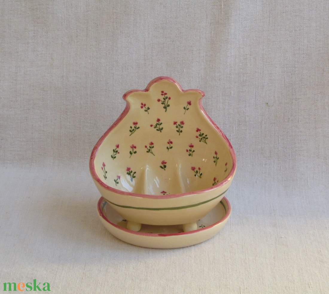 Szappantartó kis virágokkal, tálkával - otthon & életmód - fürdőszoba - szappantartó - Meska.hu