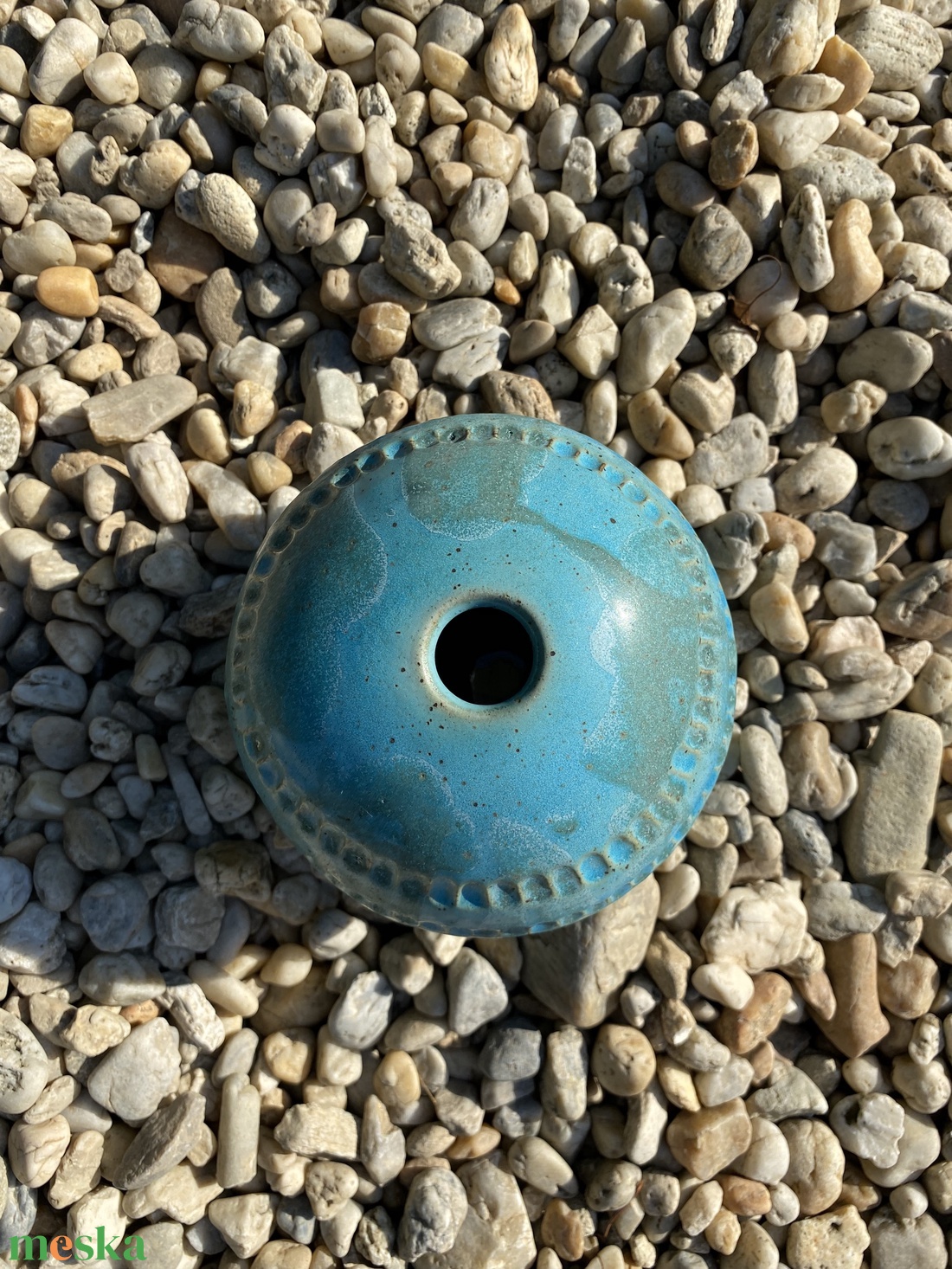 Türkizkék kerámia váza - otthon & életmód - virágdekoráció - virágtartó - váza - Meska.hu