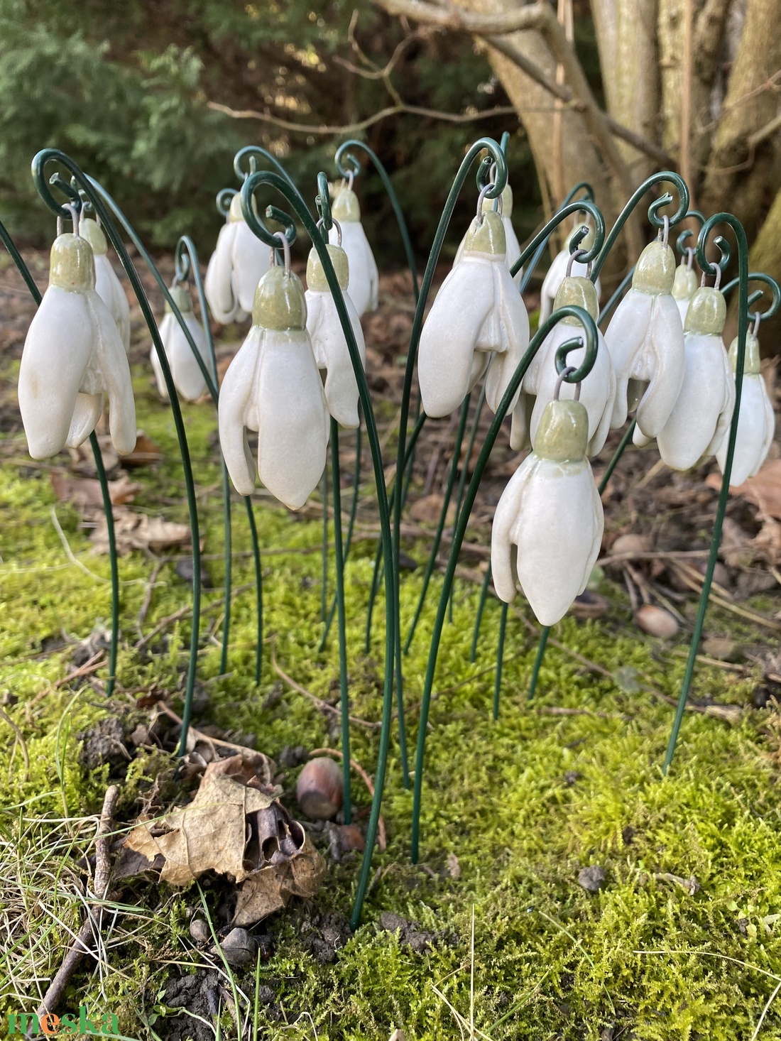 Kerámia hóvirág - otthon & életmód - virágdekoráció - virágok - szálas virág - Meska.hu