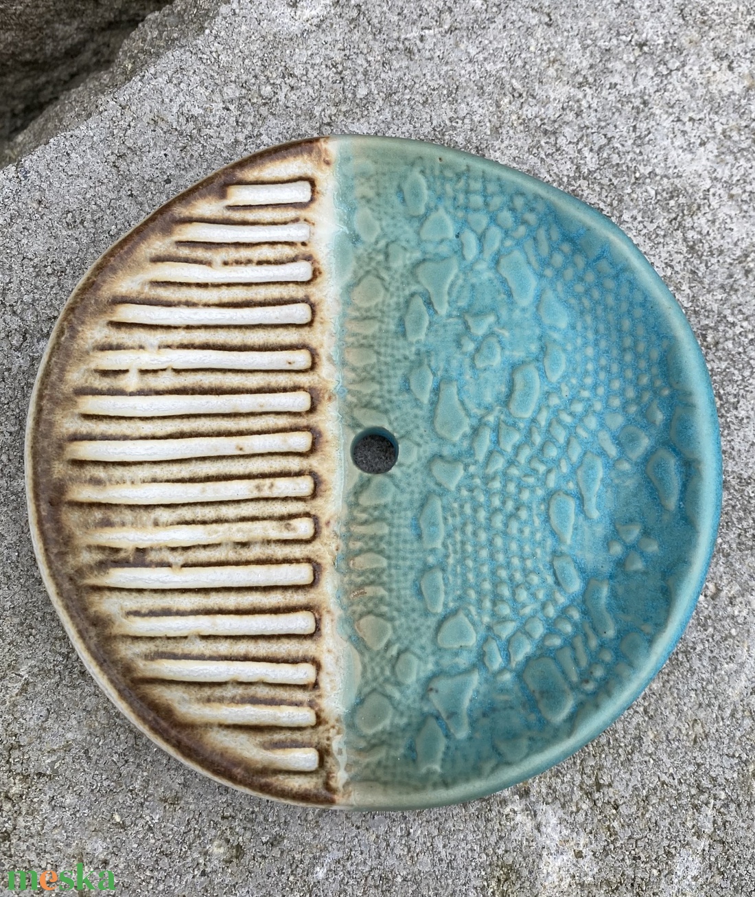 Türkiz szappantartó - otthon & életmód - fürdőszoba - szappantartó - Meska.hu