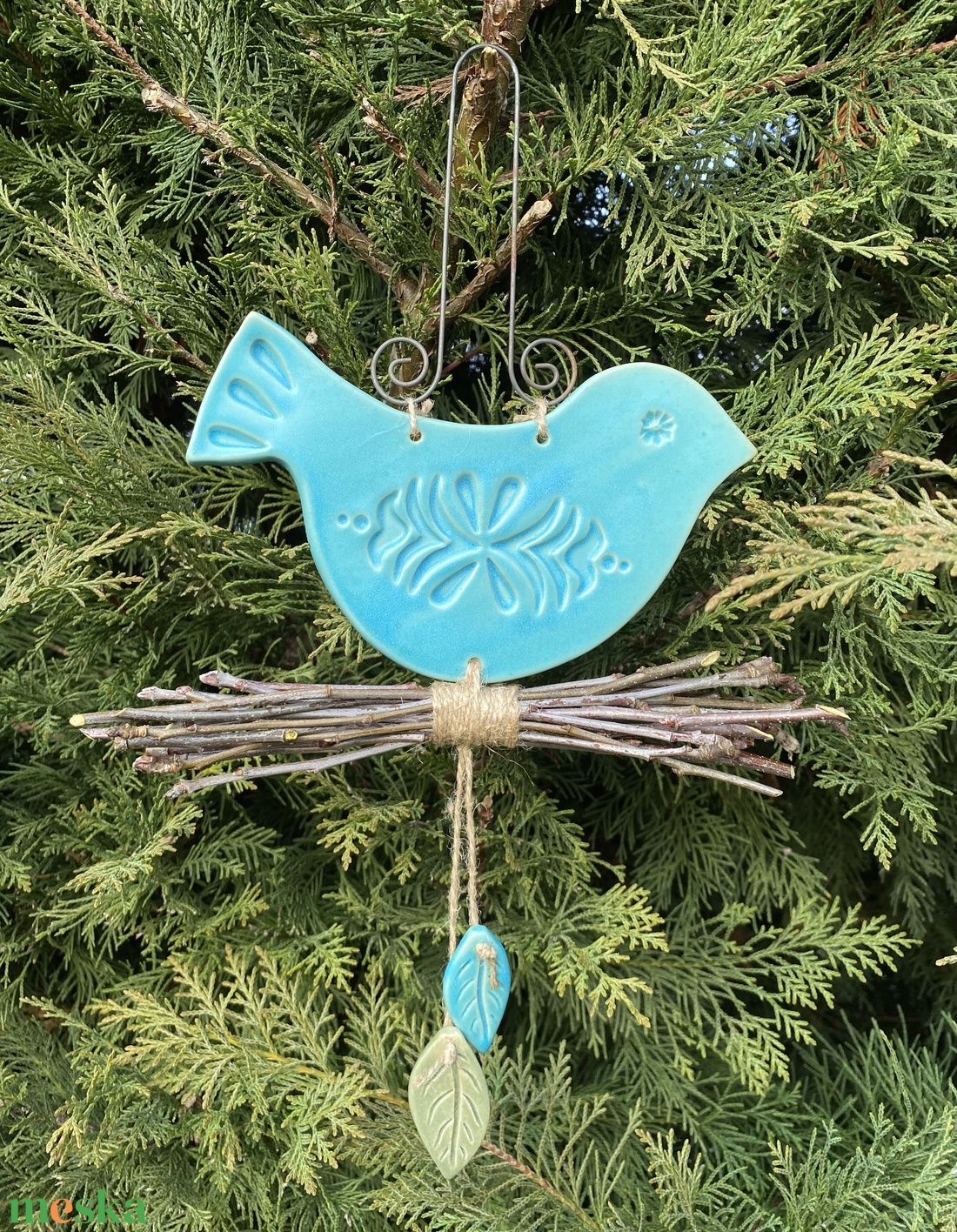 Türkizkék madár - otthon & életmód - ház & kert - kerti dísz - Meska.hu