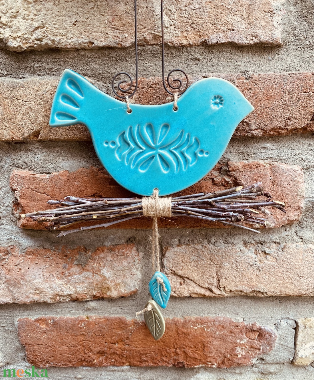 Türkizkék madár - otthon & életmód - ház & kert - kerti dísz - Meska.hu