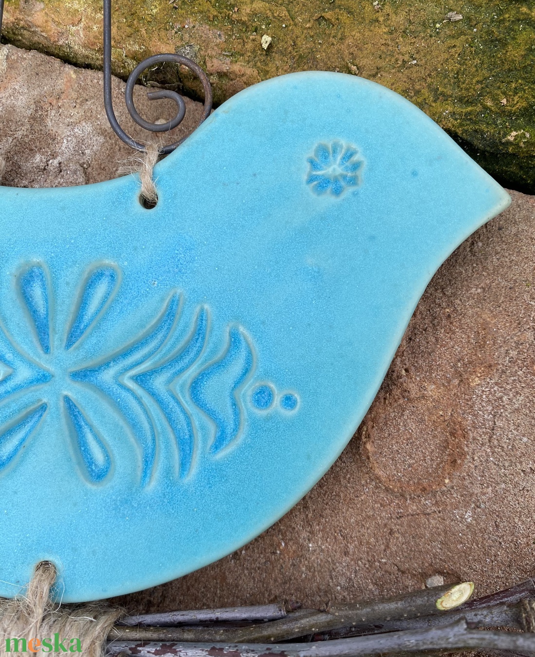 Türkizkék madár - otthon & életmód - ház & kert - kerti dísz - Meska.hu