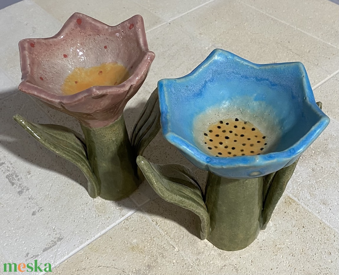 Kerámia tulipán, méhecske itató - otthon & életmód - ház & kert - kerti dísz - Meska.hu