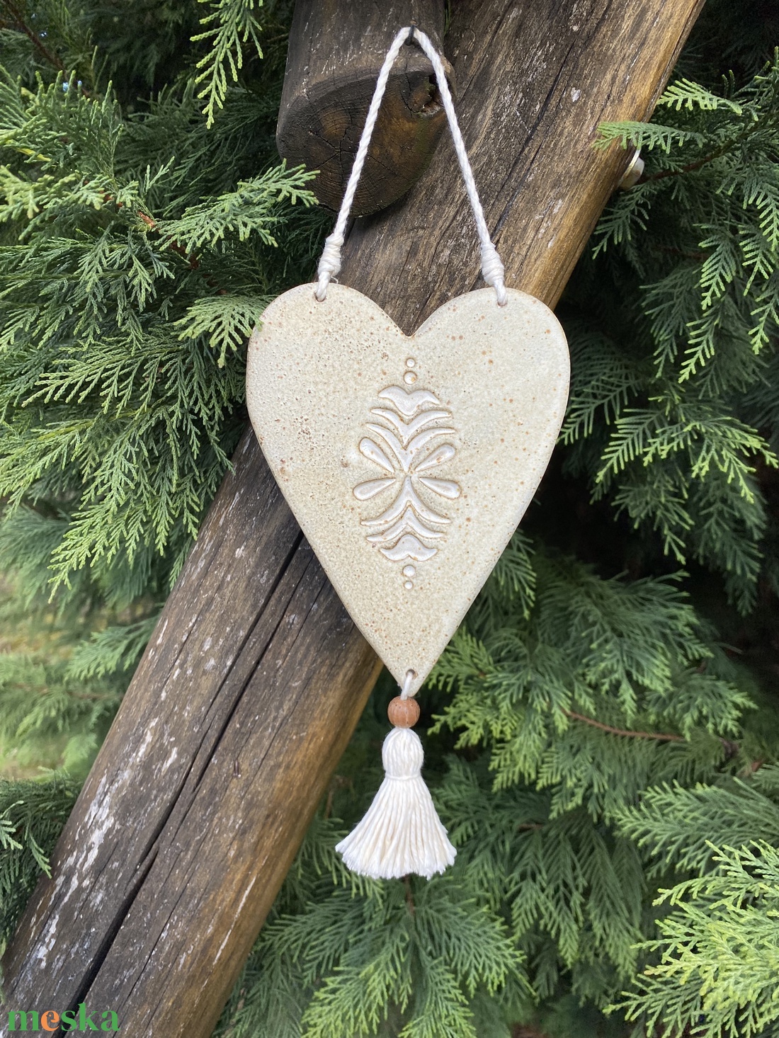 Kerámia szív - otthon & életmód - dekoráció - fali és függő dekoráció - falra akasztható dekor - Meska.hu