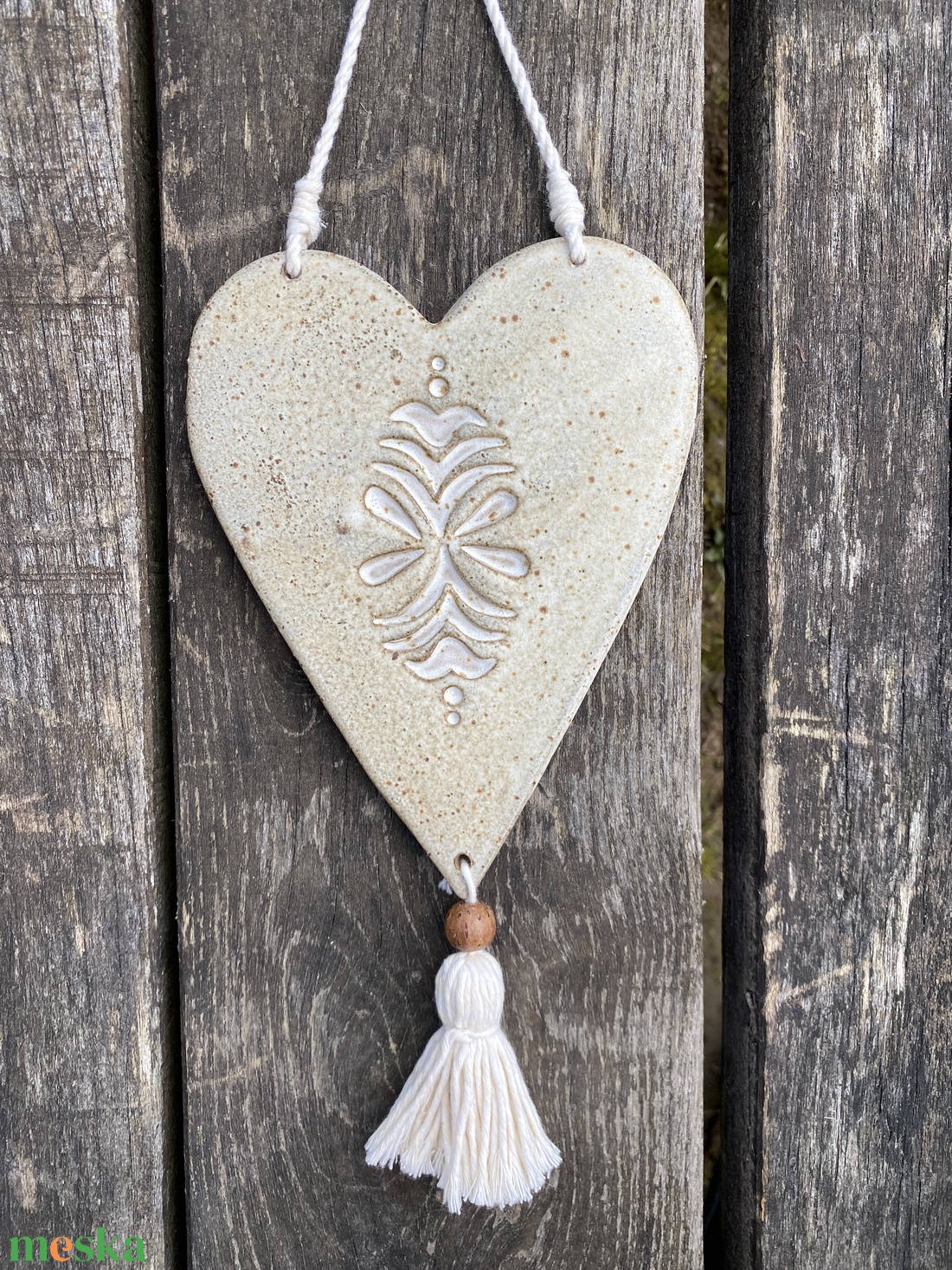 Kerámia szív - otthon & életmód - dekoráció - fali és függő dekoráció - falra akasztható dekor - Meska.hu