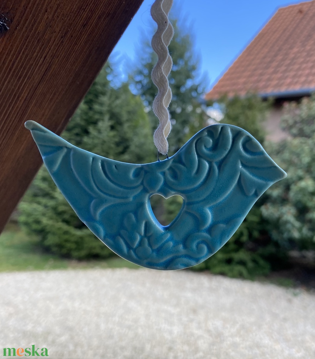 Türkizkék madárka - otthon & életmód - dekoráció - fali és függő dekoráció - függődísz - Meska.hu