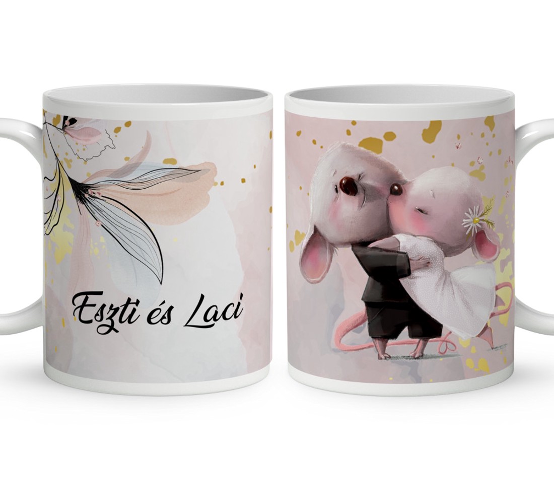 Kérd a neveddel - A legcukibb Egér Pár mintás bögre - otthon & életmód - konyhafelszerelés, tálalás - tálalás - bögre & csésze - Meska.hu