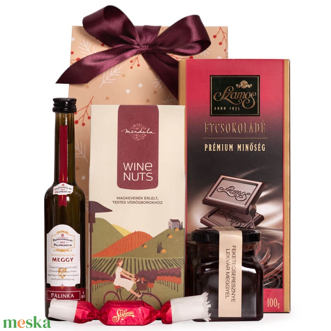 BURGUNDY MÉDIUM ajándékcsomag - élelmiszer - gourmet ajándékcsomag - Meska.hu