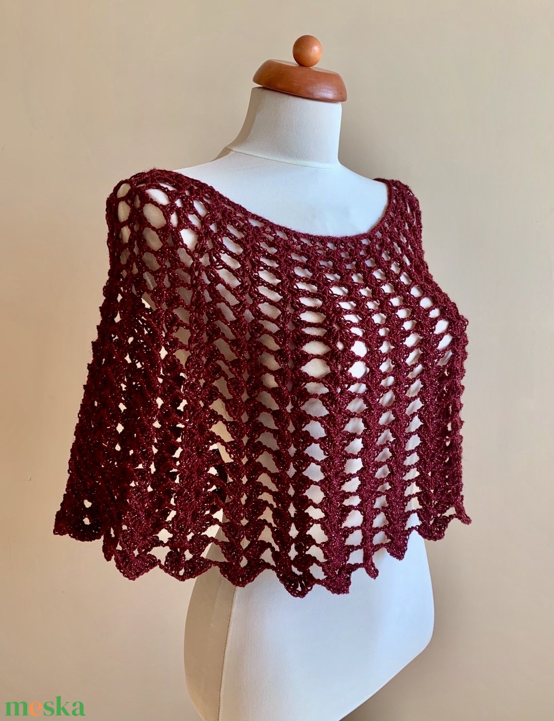 Burgundi Rose - ruha & divat - női ruha - poncsó - Meska.hu Burgundi Rose - ruha & divat - női ruha - poncsó - Meska.hu