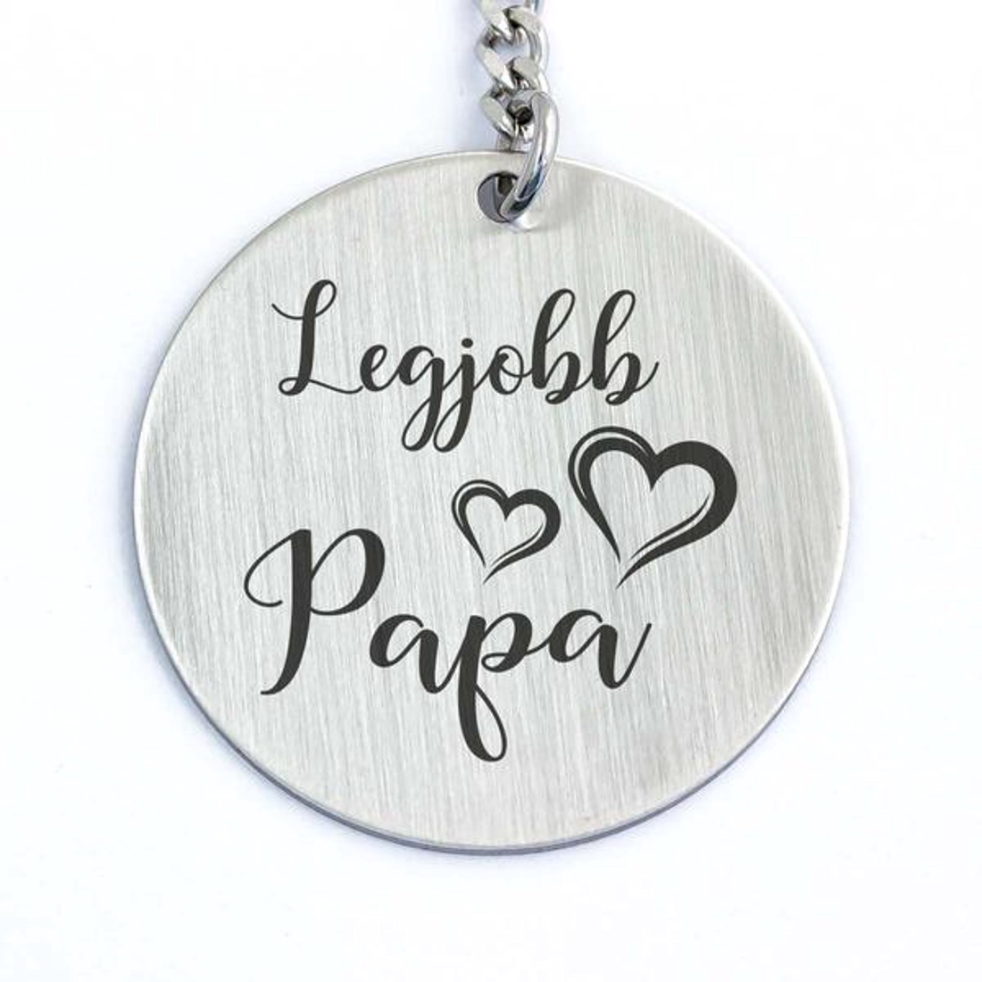 Legjobb Papa acél medálos kulcstartó - táska & tok - kulcstartó & táskadísz - kulcstartó - Meska.hu