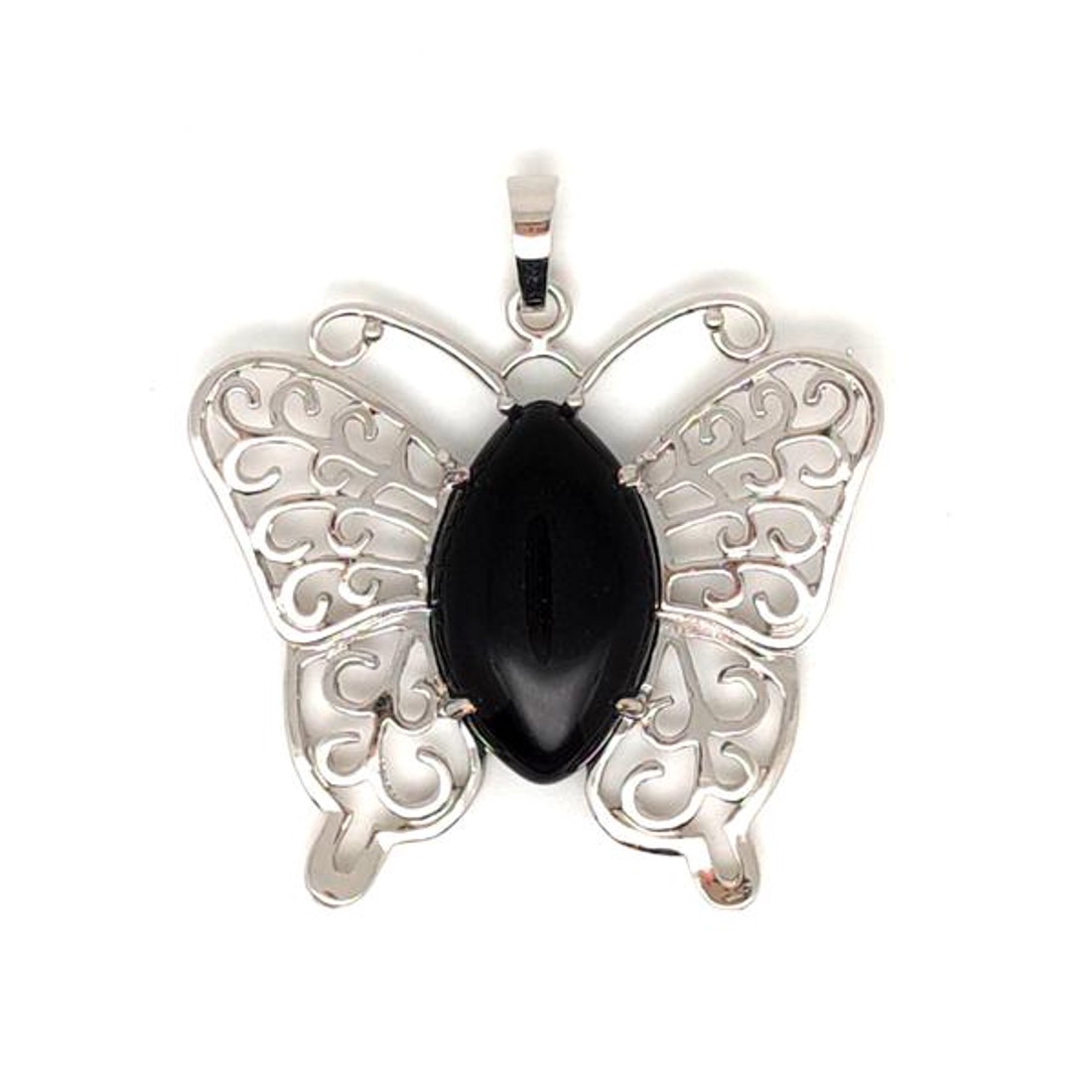 Pillangó fém medál Obszidián 4,5x4cm - ékszer - nyaklánc - medál - Meska.hu Pillangó fém medál Obszidián 4,5x4cm - ékszer - nyaklánc - medál - Meska.hu