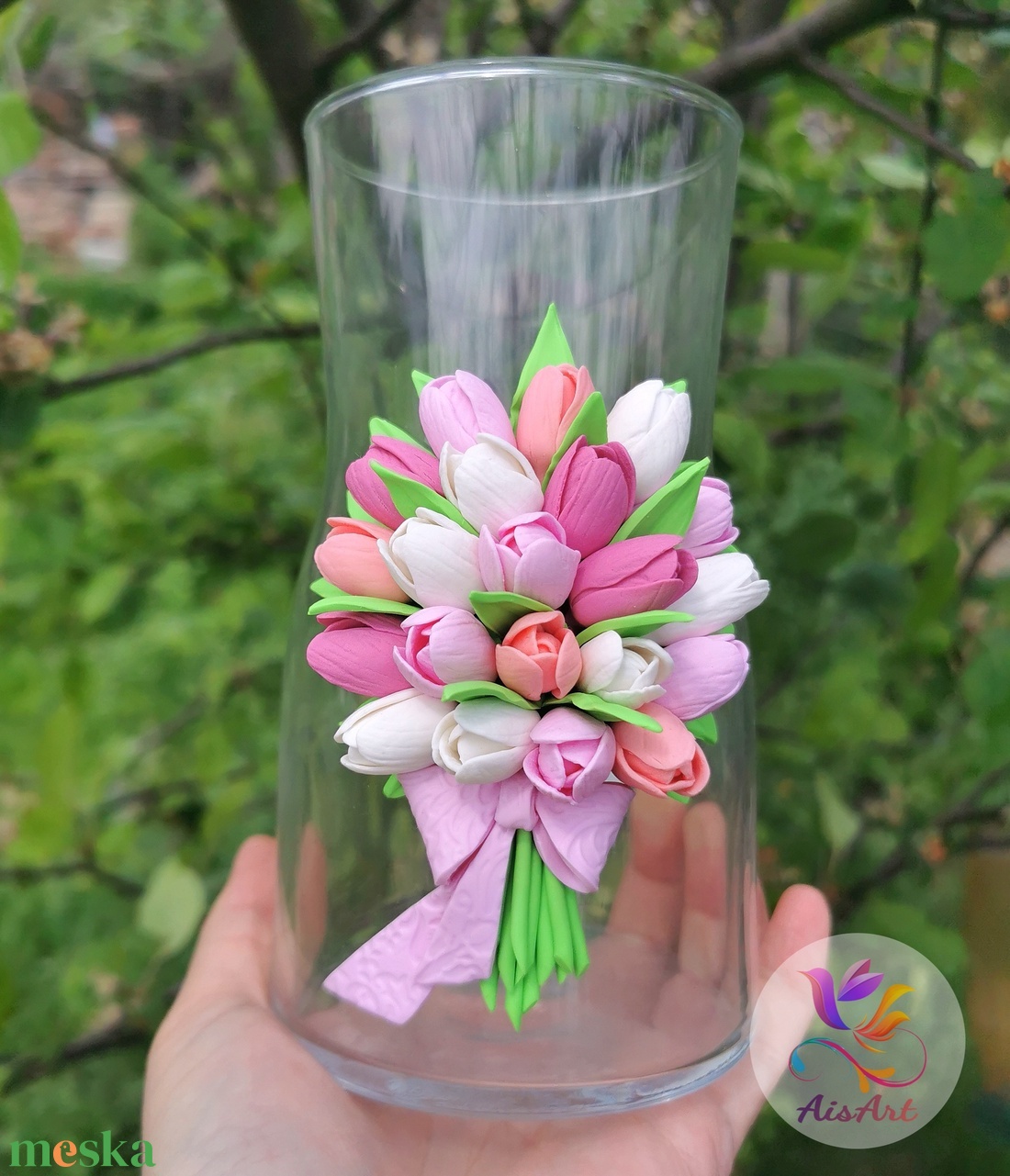Tulipános váza - otthon & életmód - dekoráció - virágdísz és tartó - váza - Meska.hu Tulipános váza - otthon & életmód - dekoráció - virágdísz és tartó - váza - Meska.hu