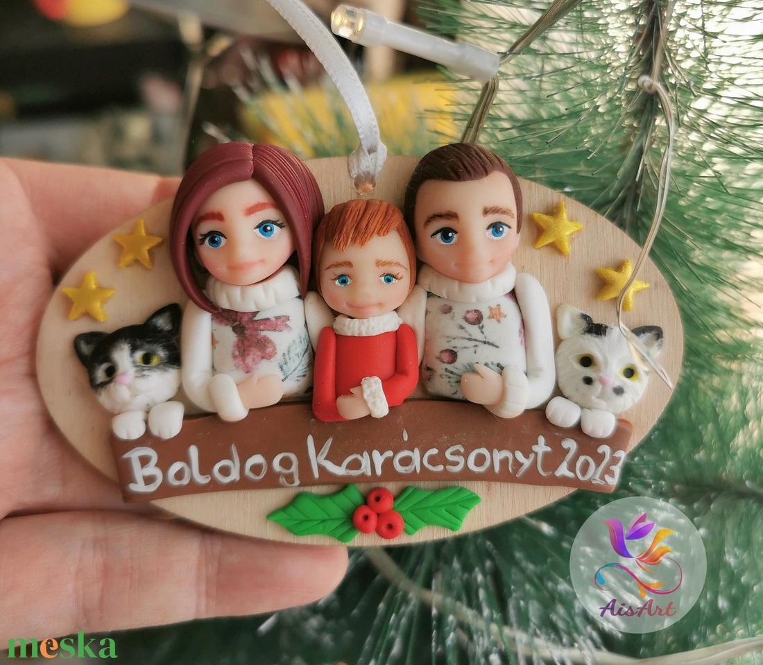 Családi portré - karácsony - karácsonyi lakásdekoráció - karácsonyfadíszek - Meska.hu Családi portré - karácsony - karácsonyi lakásdekoráció - karácsonyfadíszek - Meska.hu