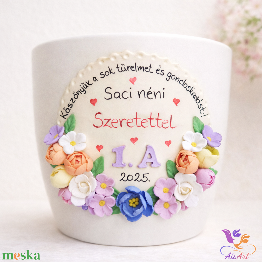 Díszített kaspó  - otthon & életmód - virágdekoráció - virágtartó - kaspó - Meska.hu